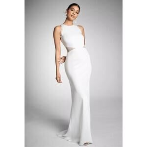 Sachin & Babi Isla Lace and‎ Satin Panel Wedding Formal Gown NWT $695 Ivory